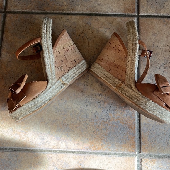 Prada Tan Leather Espadrille Wedge - Picture 2 of 4